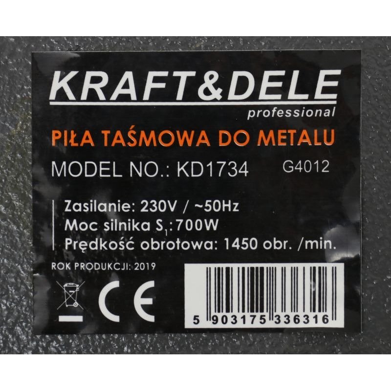 Juostinis metalo pjūklas KRAFT&DELE KD1734 - Sodrinta.lt