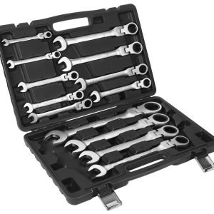 Kombinuotų raktų su terkšle (lankstomi) rinkinys 13 vnt. 8–32 mm KD11305 - Sodrinta.lt